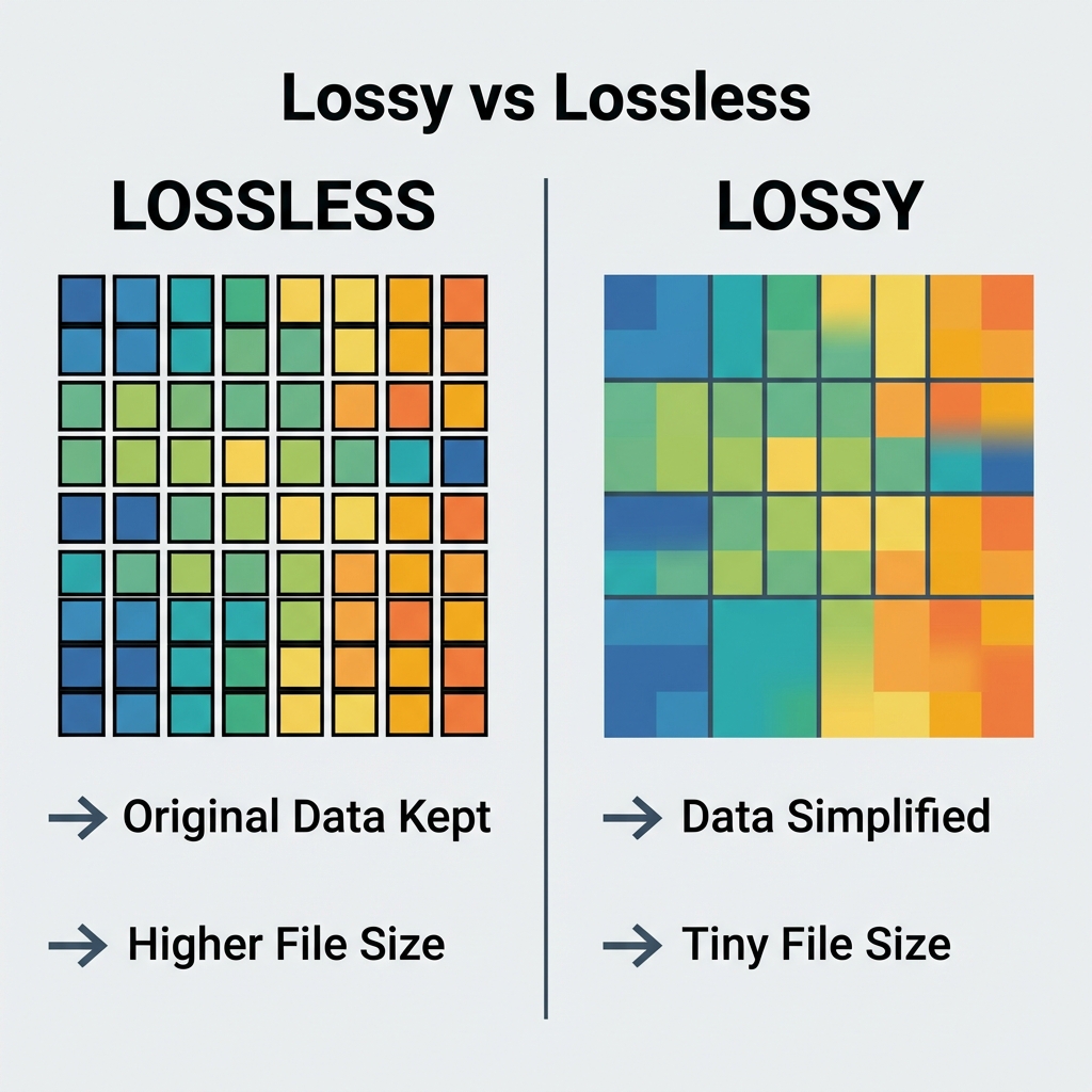 Lossy vs Lossless Compression Diagram